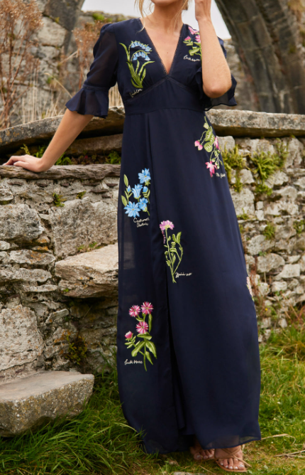 Bonnie | Elegant Navy Floral Dress