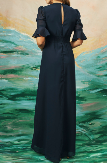 Bonnie | Elegant Navy Floral Dress