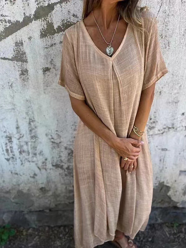 Casey | Natural Blend V-Neck Dress