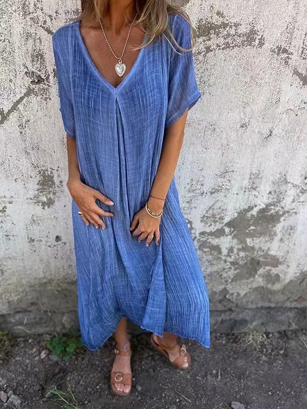 Casey | Natural Blend V-Neck Dress
