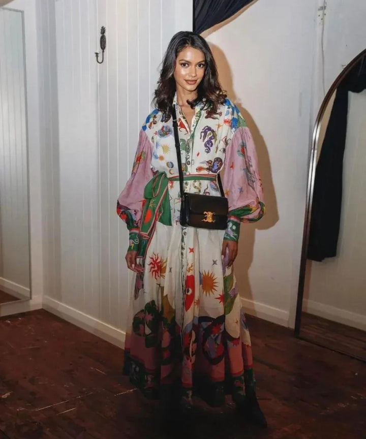 Lucy | Vibrant Flow Maxi Dress
