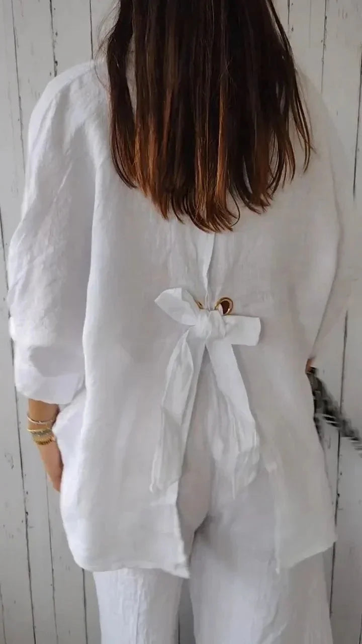 Harper | Minimalist Tie-Back Blouse