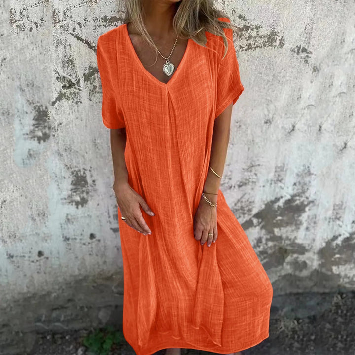 Casey | Natural Blend V-Neck Dress