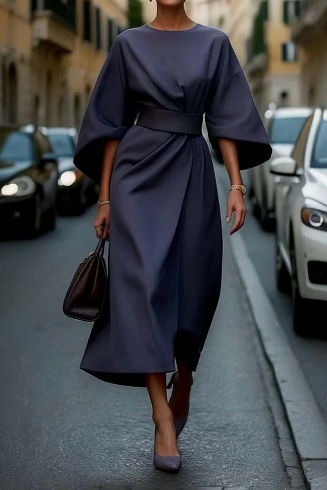 Loraine | Soft Structure Wide-Sleeve Dress