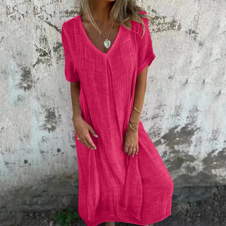 Casey | Natural Blend V-Neck Dress