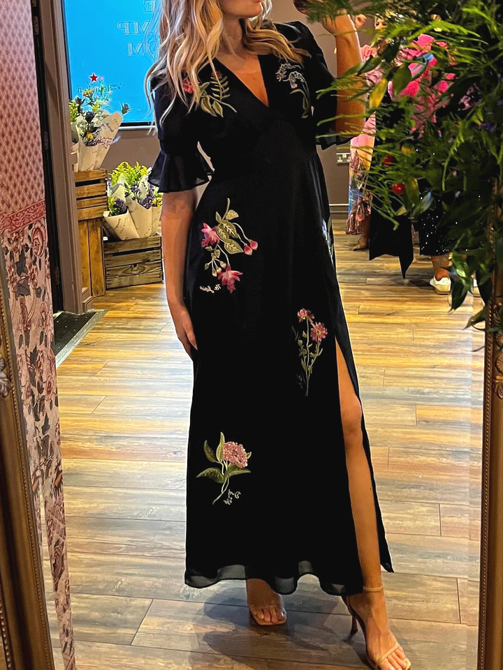 Bonnie | Elegant Navy Floral Dress