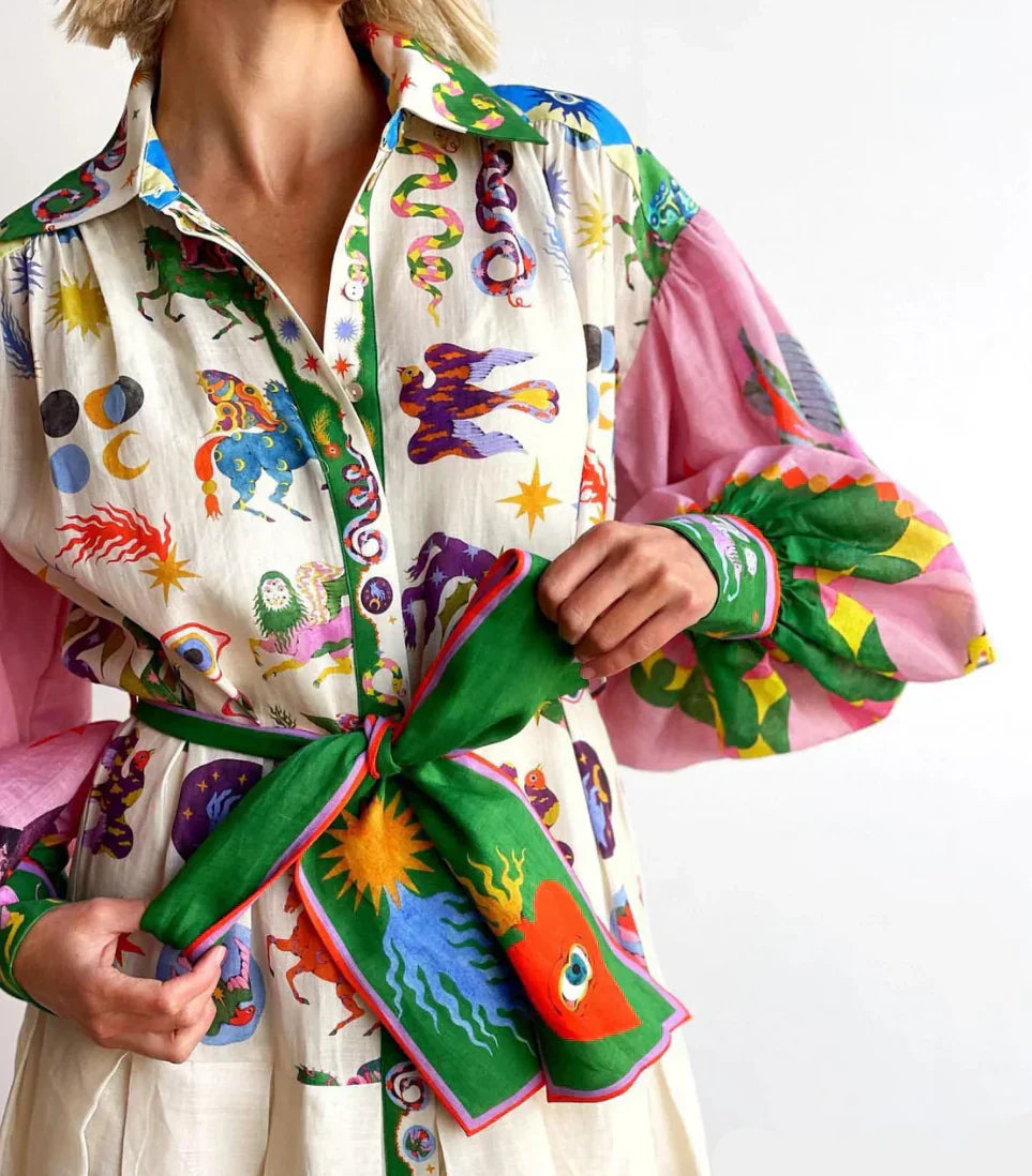 Lucy | Vibrant Flow Maxi Dress
