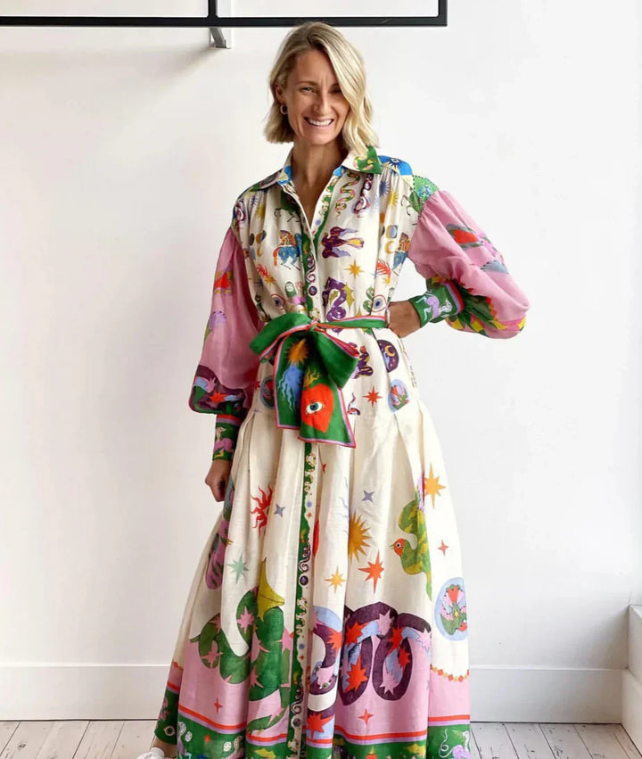 Lucy | Vibrant Flow Maxi Dress